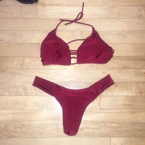 Burgundy bikini